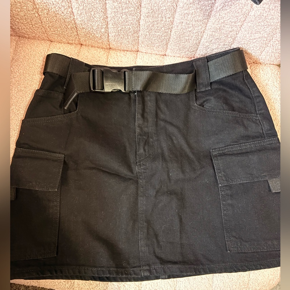 Topshop Black Skirt with Belt